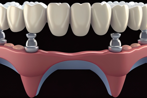 The implantation process in dentistry, illustration, generative AI